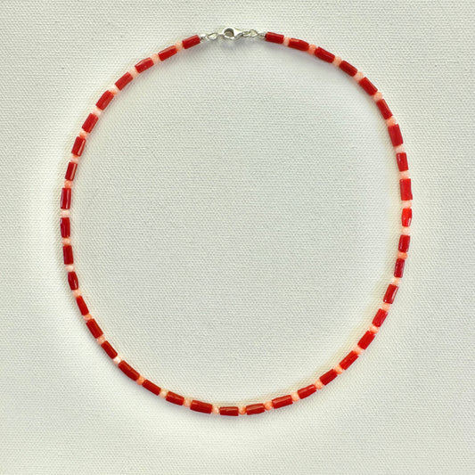 Angel Skin Coral & Mediterranean Red Coral Necklace