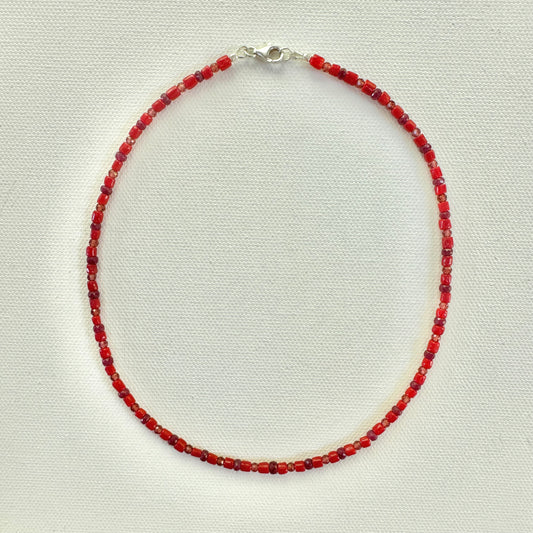 Garnet, Mediterranean Red Coral & Ruby Necklace