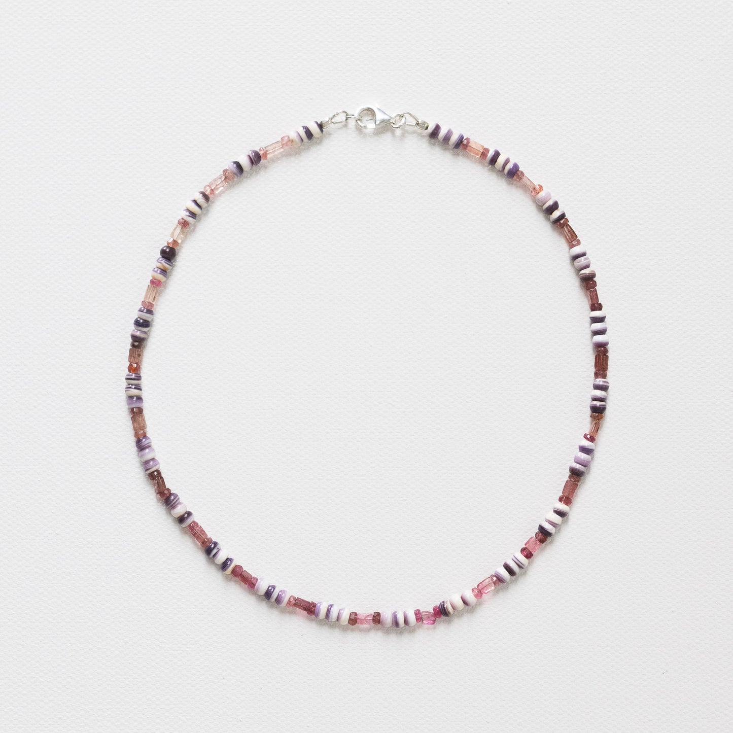 Tourmaline & Wampum Quahog Shell Necklace