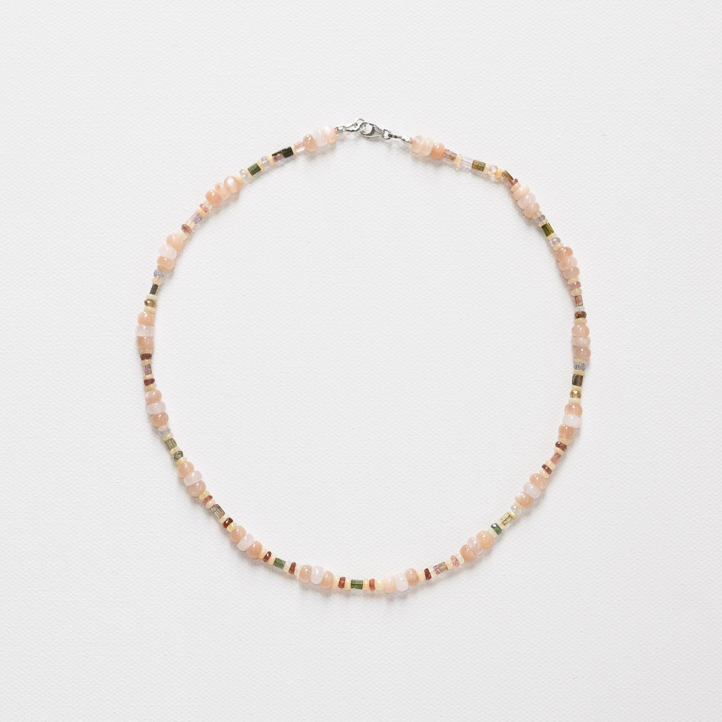 Ethiopian Fire Opal, Morganite, Peach Moonstone, Spinel & Tourmaline Necklace