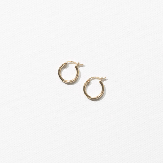 10 Karat Yellow Gold Smooth Hoops Earrings by Athina Kadas. Crafted in Italy